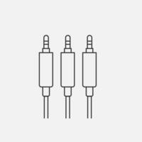 Rca connector line icon. Cable port. Vector