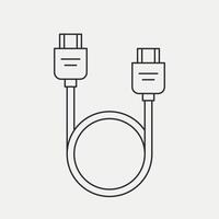 HDMI cable connecter line icon. USB, jack cord. Vector illustration