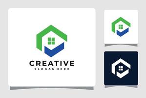 real estate building and house logo for company construction vector