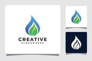 Water And Leaf Eco Water Drop Symbol Logo Design Template vector