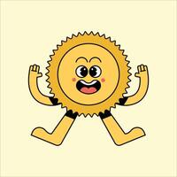 Sun mascot character cartoon illustration vector