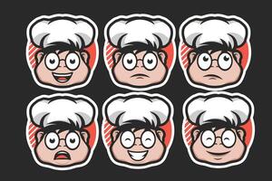 Chef head expression character illustration vector