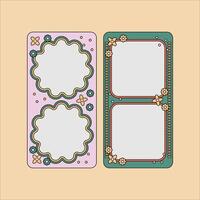 Retro frame cartoon illustration vector