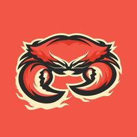 Red crab mascot logo vector illustration