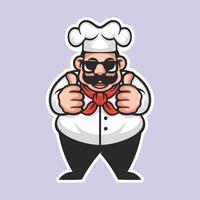cocinero mascota logo personaje ilustración vector