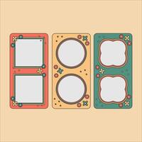 Retro frame cartoon illustration vector