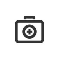 médico caso icono en grueso contorno estilo. negro y blanco monocromo vector ilustración.