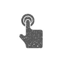 Finger gesture icon in grunge texture vector illustration