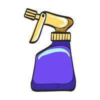 Sprayer bottle icon in hand drawn color vector illustration