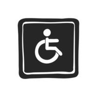 Hand drawn Disabled access vector illustration