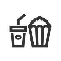 Soft drink icon in thick outline style. Black and white monochrome vector illustration.