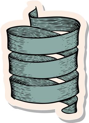 Hand drawn sticker style ribbon banners vintage elements vector illustration