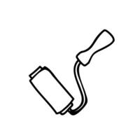 Paint roller icon. Hand drawn vector illustration. Editable line stroke