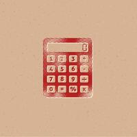 Calculator halftone style icon with grunge background vector illustration