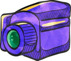 Camera icon in watercolor style. vector