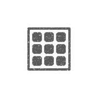 Solar cells panel icon in grunge texture vector illustration