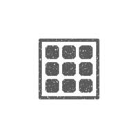 Solar cells panel icon in grunge texture vector illustration