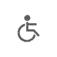 Disabled access icon in grunge texture vector illustration