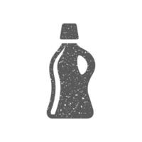 Detergent bottle icon in grunge texture vector illustration