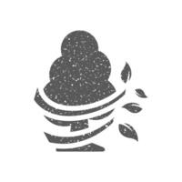 Tree icon in grunge texture vector illustration