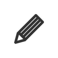 Pencil icon in thick outline style. Black and white monochrome vector illustration.