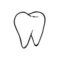 Tooth icon. Hand drawn vector illustration. Editable line stroke