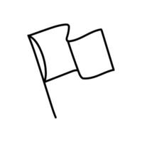 Waving white flag icon. Hand drawn vector illustration. Editable line stroke.