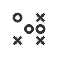 Strategy game icon in thick outline style. Black and white monochrome vector illustration.