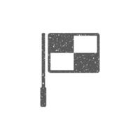 Lineman flag icon in grunge texture vector illustration