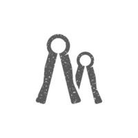 adjustable wrench icon in grunge texture vector illustration