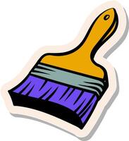 Hand drawn sticker style Paintbrush icon doodle sketch vector illustration