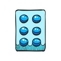 Pills icon in hand drawn color vector illustration
