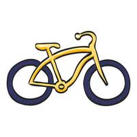 Low rider bicycle icon in hand drawn color vector illustration