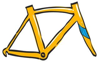 Bicycle frame icon in hand drawn color vector illustration