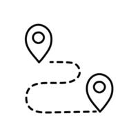 mapa alfiler ruta icono mano dibujado vector ilustración