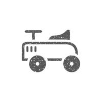 Toy car icon in grunge texture vector illustration