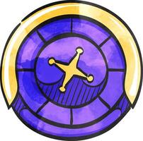 Roulette table icon in watercolor style. vector