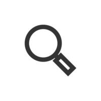 Magnifier icon in thick outline style. Black and white monochrome vector illustration.