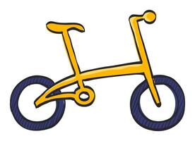 Bicycle icon in hand drawn color vector illustration