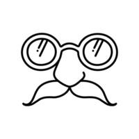 Beaglepuss glasses disguise icon. Hand drawn vector illustration. Editable line stroke.