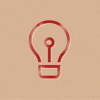 Light bulb halftone style icon with grunge background vector illustration