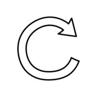 Clockwise rotating arrow icon. Hand drawn vector illustration. Editable line stroke.