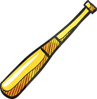 Baseball bat icon in color drawing. Sport team playing leisure swing baseball American vector