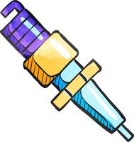 Spark plug icon in watercolor style. vector