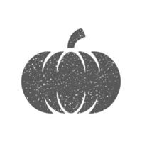 Pumpkin icon in grunge texture vector illustration