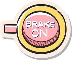 Hand drawn Race brake sign icon in sticker style vector illustration