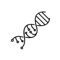 Artificially modified DNA strains icon. Hand drawn vector illustration. Editable line stroke.