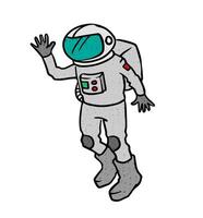 Astronaut hand drawn sketch vector illustration