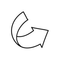 Arrow icon. Hand drawn vector illustration. Editable line stroke.