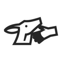 Animal care icon in thick outline style. Black and white monochrome vector illustration.